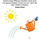 Bitte helfen Sie beim Gießen.